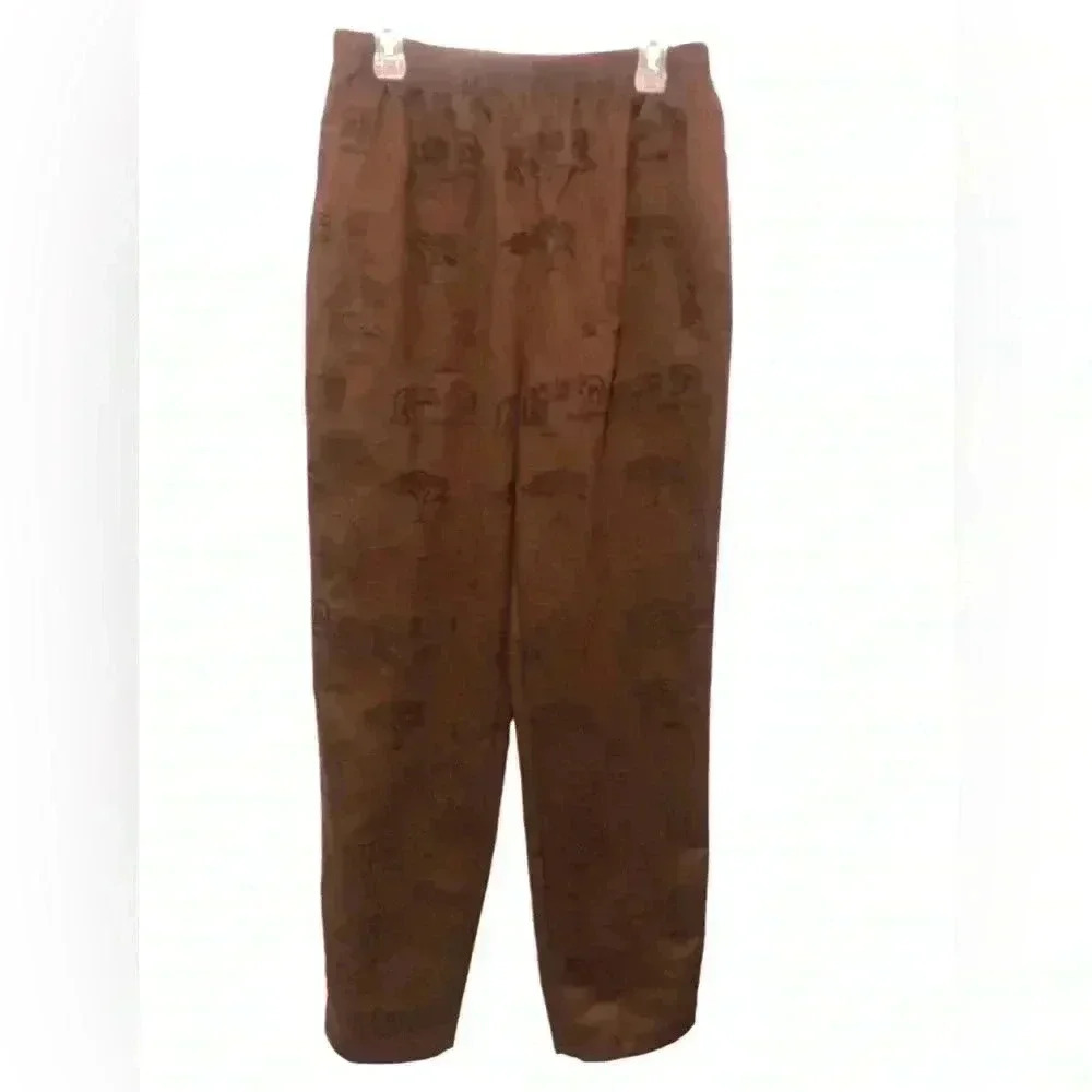 Vintage Blast Studio Brown Suede Elephant Safari Pants Size Large